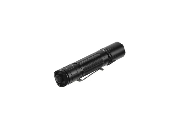 Modern Metal Led Flashlight Portable Lighting Device Isolate White Background — Foto Stock