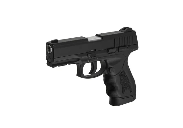 Pistola Semiautomática Moderna Arma Cañón Corto Para Autodefensa Armando Policía — Foto de Stock