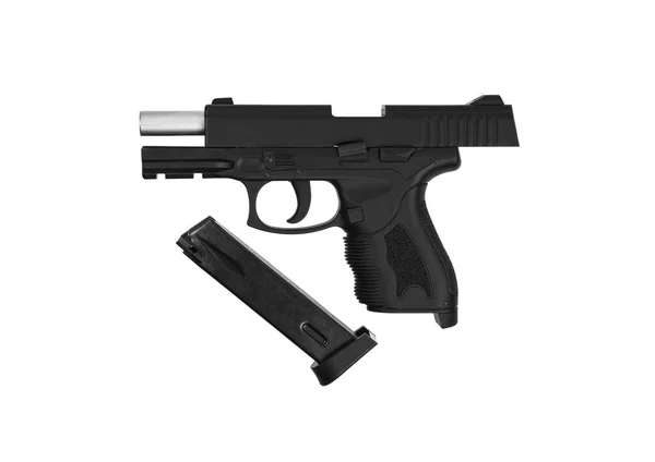 Σύγχρονο Ημι Αυτόματο Πιστόλι Ένα Κοντό Όπλο Για Αυτοάμυνα Οπλίζοντας — Φωτογραφία Αρχείου
