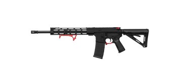 Modern otomatik tüfek beyaz arka planda izole edilmiş. Polis, özel kuvvetler ve ordu için silahlar. Otomatik karabina. Beyaz sırtlı saldırı tüfeği..