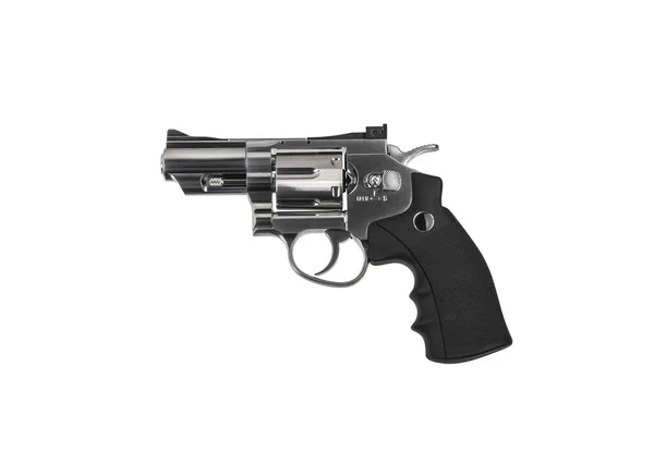 Pneumatikus Pisztoly Revolver Sport Szórakozás Céljából Légpuha Fegyverek Elkülönítve Fehér — Stock Fotó