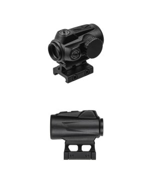 Modern optik kolatör görüşü. Kısa mesafeden ateş etmek için nişan alma cihazı. Beyaz arkaplanda izole et.