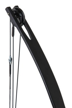 Spor ve eğlence için modern bir yay parçasının yakın çekimi. Beyaz arkaplanda izole et.