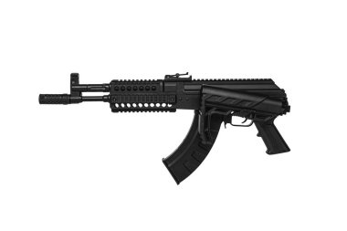 Modern otomatik havalı karabina ak47. Modern bir vücut kitinde klasik bir SSCB karabinası. Beyaz arkaplanda izole et.