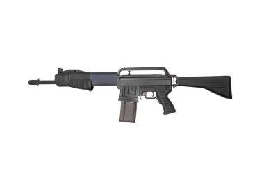 Modern yarı otomatik tüfek. Spor ve av için silahlar. Polis, ordu ve özel kuvvetler. Beyaz arkaplanda izole et.