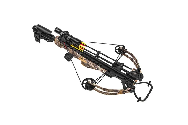 Modern Crossbow Isolate White Background Quiet Weapon Hunting Sports — Stock Photo, Image