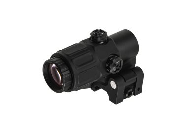 Modern optik kolatör görüşü. Kısa mesafeden ateş etmek için nişan alma cihazı. Beyaz arkaplanda izole et.