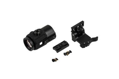 Modern optik kolatör görüşü. Kısa mesafeden ateş etmek için nişan alma cihazı. Beyaz arkaplanda izole et.