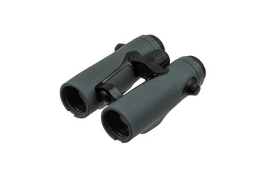 Modern dürbünler. Uzun mesafelerde gözlem için optik bir araç. Beyaz arkaplanda izole et.
