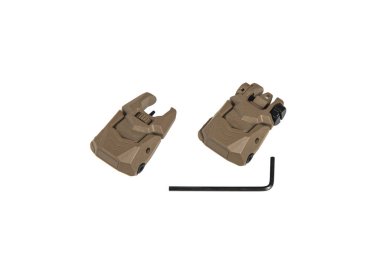 Silahlar için modern katlama mekanik manzarası. Kısa mesafeleri görebilmek için bir cihaz. Beyaz arkaplanda izole et.