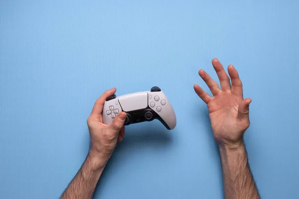 Hand Hold New Joystick Gamer Play Game Gamepad Controller Gaming — Stock Fotó