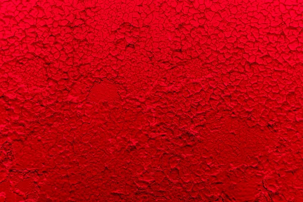 Pęknięta Ściana Pomalowana Czerwoną Farbą Teksturalne Jasne Tło — Zdjęcie stockowe