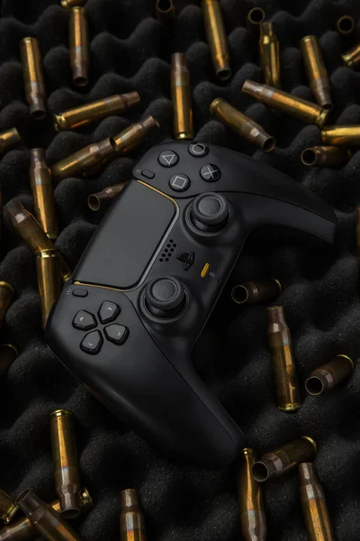 Mayo 2022 Odessa Ucrania Negro Nuevo Playstation Gamepad Dualsense Contra — Foto de Stock