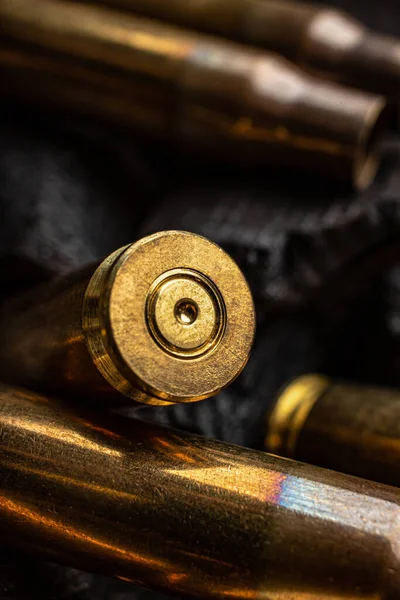 Empty Shells Weapons Black Smoldering Coals Consequences War Dark Background — Stock Photo, Image