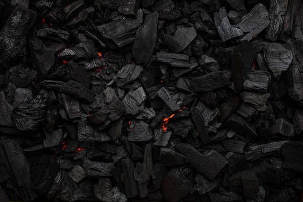 Κάρβουνο Κόκκινες Γραμμές Θερμότητας Υφή Σκούρο Φόντο — Φωτογραφία Αρχείου