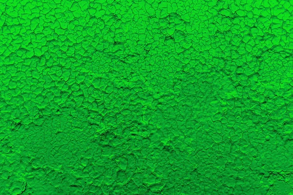 Parede Rachada Velha Pintada Com Tinta Verde Textural Fundo Brilhante — Fotografia de Stock