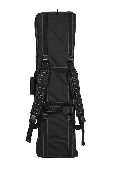 余分なポケットと柔らかい黒の武器ケース 武器の保管と輸送のためのバッグ 白い背景に隔離された — ストック写真