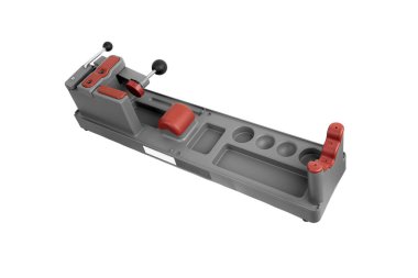 Silahları tamir etmek için modern bir tezgah ve sonraki temizlik ve bakımları için. Silah atölyesi için ekipman. Beyaz arkaplanda izole et.