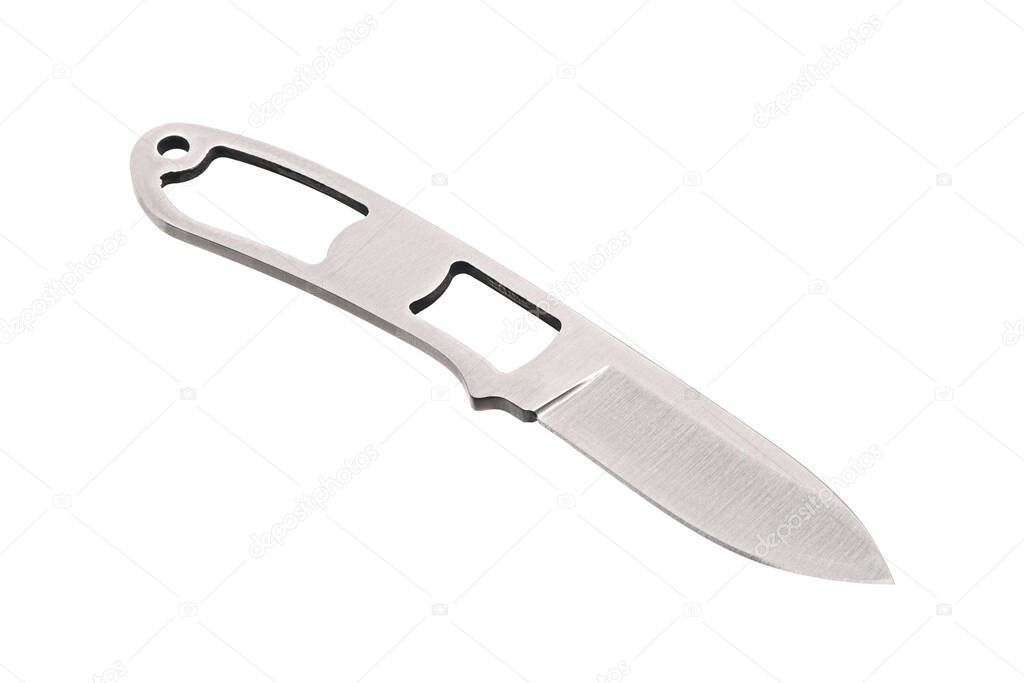 Throwing knife silver. Weapon of a ninja or assassin. Isolate on a white background.