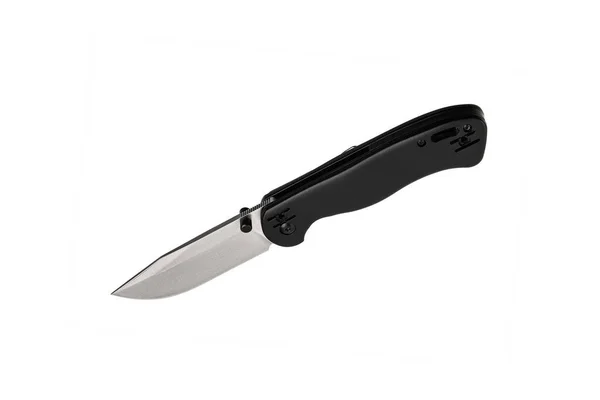 Pocket Folding Knife Isolate White Background Compact Metal Sharp Knife — Stock Photo, Image