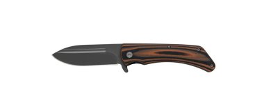 Cep çakısı beyaz arka planda izole edilmiş. Katlanan bir bıçakla küçük metal bir bıçak..