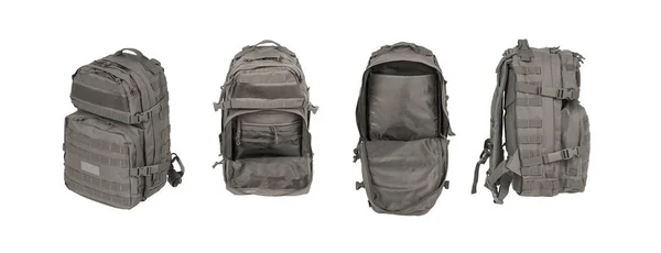Military Tactical Backpack Travel Bag Rucksack Isolated White Background — Stockfoto