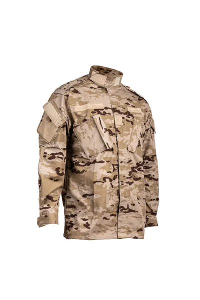 Καμουφλάζ Στρατιωτικό Σακάκι Στρατιωτικά Ρούχα Απομόνωση Λευκό Φόντο — Φωτογραφία Αρχείου