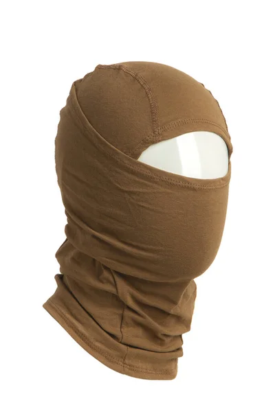 新的巴拉克拉瓦头饰 军服的组成部分 头套保护脸部 在白色背景上分离 — 图库照片