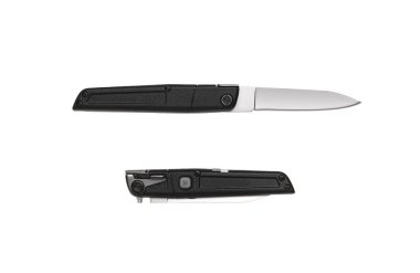 Cep çakısı beyaz arka planda izole edilmiş. Katlanan bir bıçakla küçük metal bir bıçak..