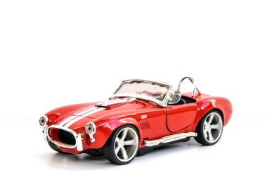 minyatür bir retro kırmızı araba (die cast)