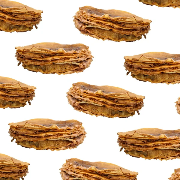 Bakgrund med stack av tunna pannkakor — Stockfoto