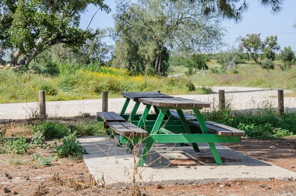 Mesa de picnic de madera vacía — Foto de Stock
