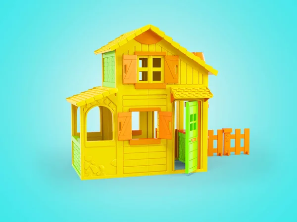 Illustration Des Spielplatzes Haus Für Die Entwicklung Auf Blauem Hintergrund — Stockfoto