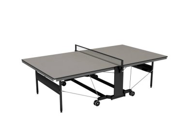 Profesyonel tenis masası perspektifinin beyaz arkaplan üzerindeki 3D illüstrasyonuName