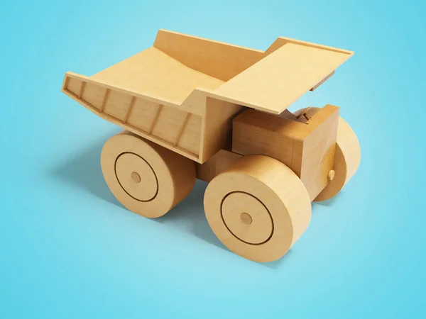 Illustratie Speelgoed Dumper Truck Uitzicht Blauwe Achtergrond Met Schaduw — Stockfoto