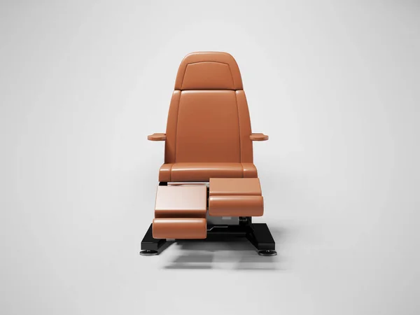 3D illustration of pedicure chair front view on gray background with shadow