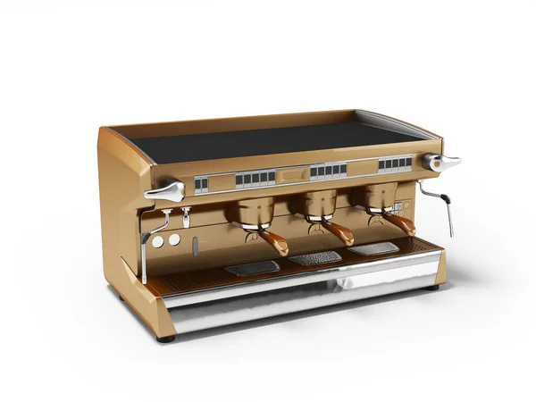 Illustratie Van Bruine Koffiezetapparaat Voor Coffeeshop Perspectief Witte Achtergrond Met — Stockfoto