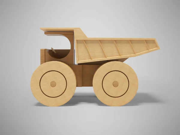 Illustratie Speelgoed Dumper Truck Zijaanzicht Grijze Achtergrond Met Schaduw — Stockfoto