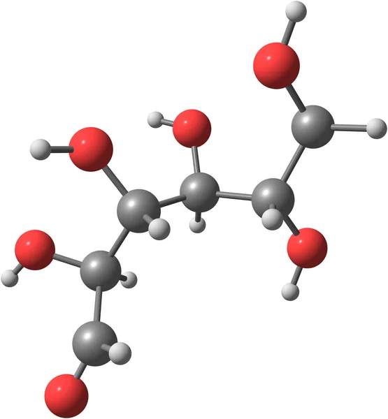 Glucose ball and stick model Glucose molecule, ball and stick model
