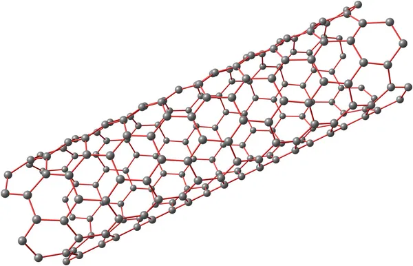 Nanotubo de carbono sobre fundo branco — Fotografia de Stock