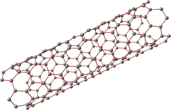 Nanotubo de carbono sobre fondo blanco —  Fotos de Stock