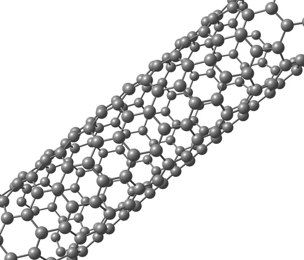 Nanotube de carbone sur fond blanc — Photo