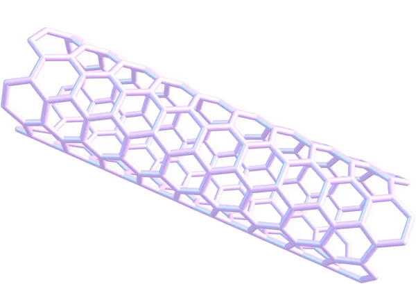 Nanotube de carbone sur fond blanc — Photo