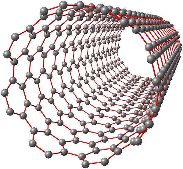 Nanotubo di carbonio su sfondo bianco — Foto Stock