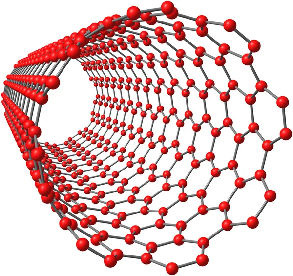 Nanotubo de carbono sobre fundo branco — Fotografia de Stock