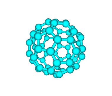 fullerene molekül illüstrasyon izole üzerine beyaz