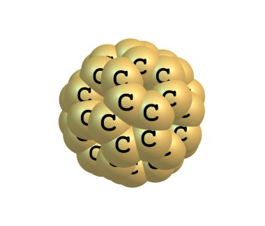 fullerene molekül illüstrasyon izole üzerine beyaz