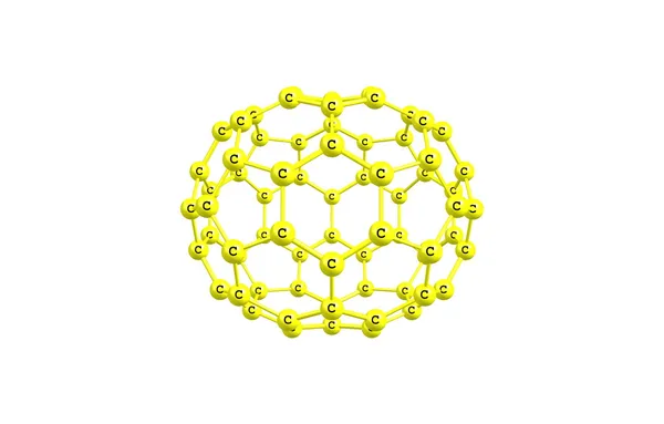 富勒烯分子图上白色孤立 — 图库照片