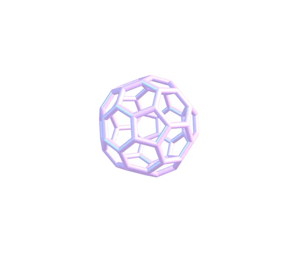 Fulleren molekyl illustration isolerade på vit Royaltyfria Stockbilder
