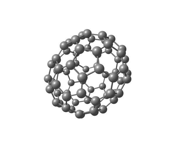 Fulleren molekyl illustration isolerade på vit Royaltyfria Stockfoton